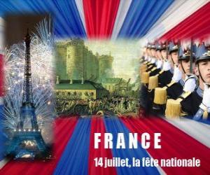 yapboz 14 Temmuz 14 Temmuz 1789 tarihinde Bastille fırtınası anısına Fransız ulusal tatil